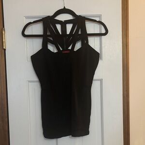 BKE red Black Strappy Women's Top